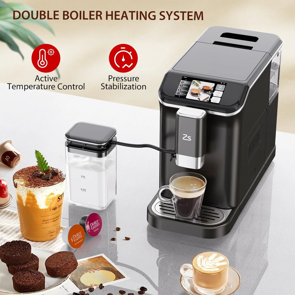 Soonbuy Fully Automatic Espresso Machine 20 Bar, With Milk Frother Steam Wand,Gold