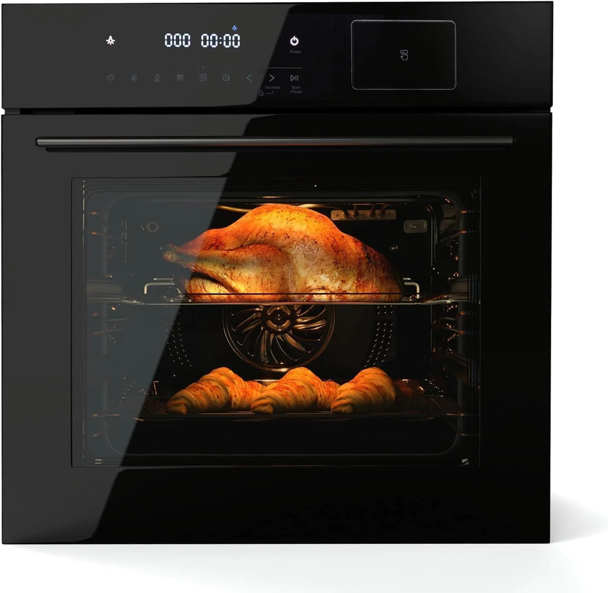 24" Built-In Electric Wall Oven with Air Fryer, 2.5 Cu.Ft Capacity, 8 Baking Modes & Steam Cooking