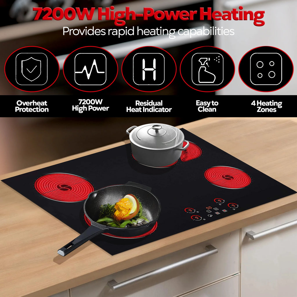 Ramblewood 4 Burner 30" Electric Cooktop, Ec4-70, 7200W