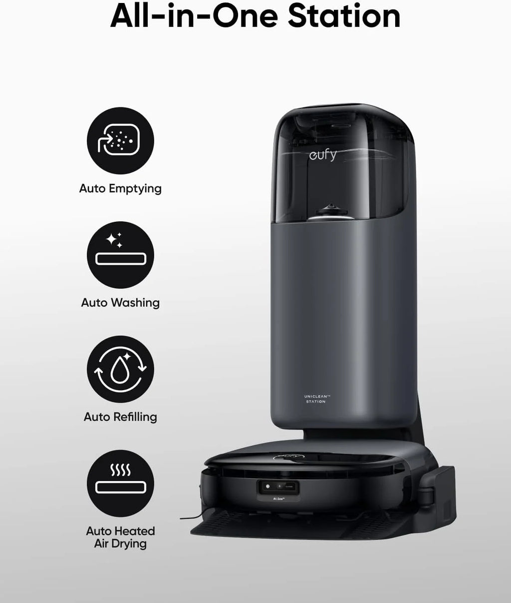 eufy S1 with All-in-One Station, HydroJet System with Roller Mop, Robot Vacuum and Mop Combo + Official Accessory Kit