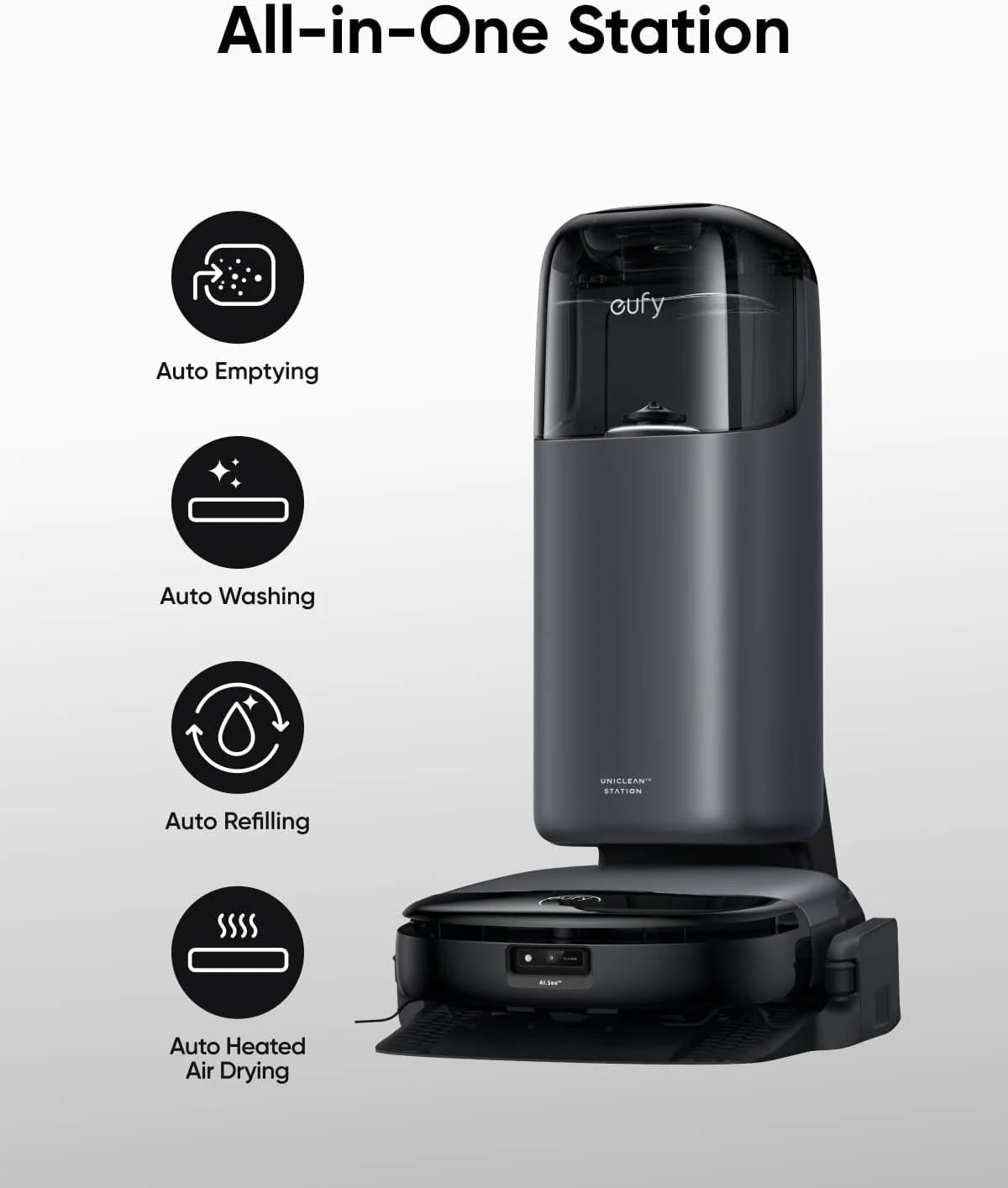 eufy S1 with All-in-One Station, HydroJet System with Roller Mop, Robot Vacuum and Mop Combo + Official Accessory Kit