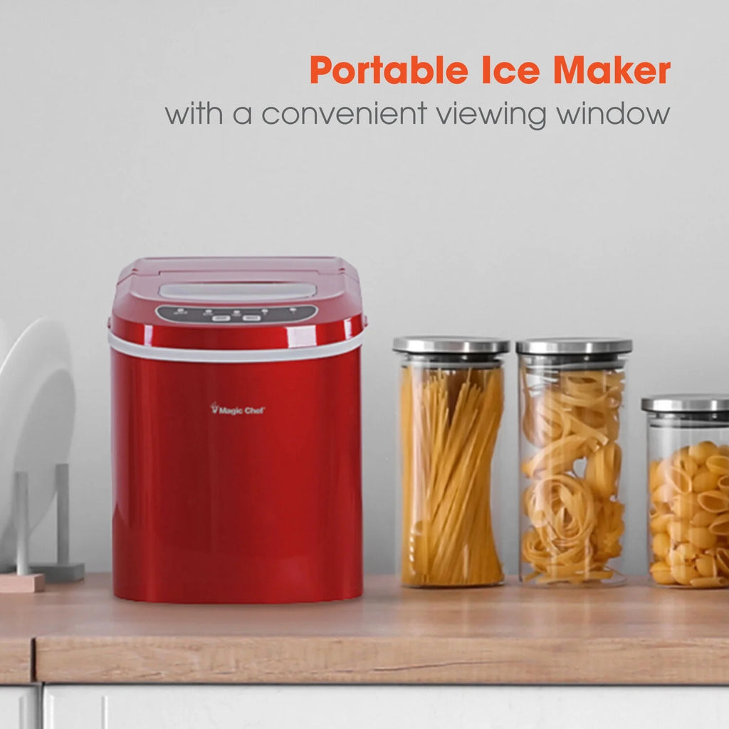 Magic Chef 27 lb. Capacity Portable Countertop Ice Maker, Black (Bullet Ice)