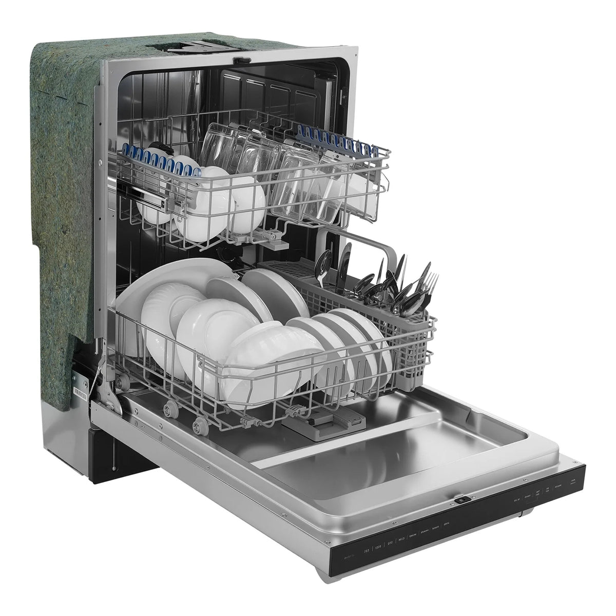 KFFKFF 24-Inch Built-In Dishwasher with Stainless Steel Interior, 14 Place Settings, 8 Wash Cycles, Quiet Operation, Adjustable Racks, and Zoned Storage, Dimensions: 23.82 x 25.2 x 33.78 Inches