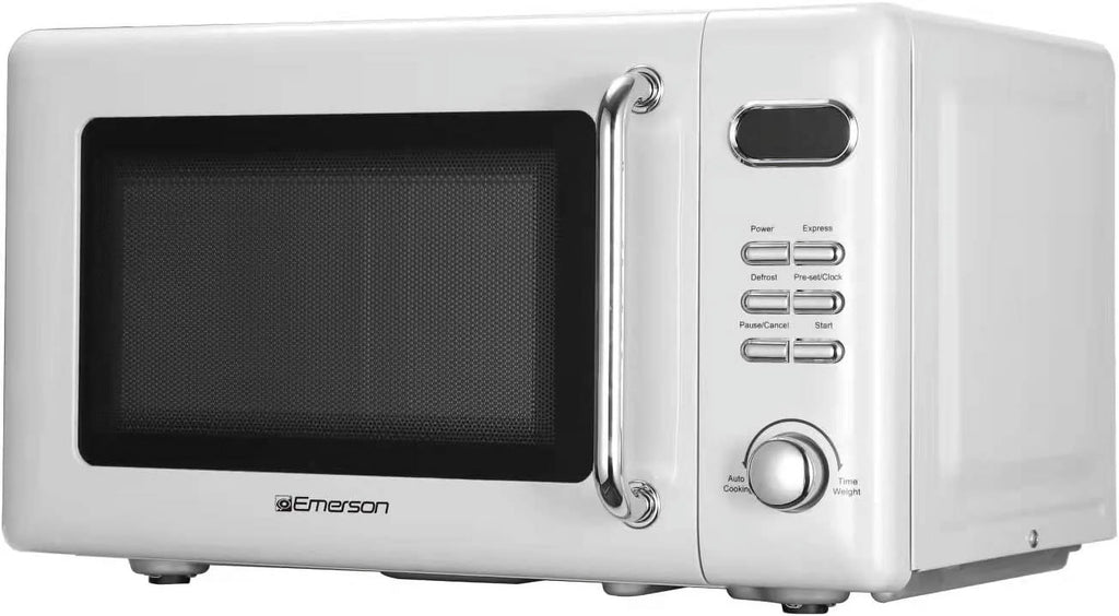 Countertop Microwave Oven with Push Button Control, LED Display, 700W 5 Power Levels, 8 Auto Menus, Glass Turntable and Child Safety Lock, 0.7-inch��Thunderbird Blue