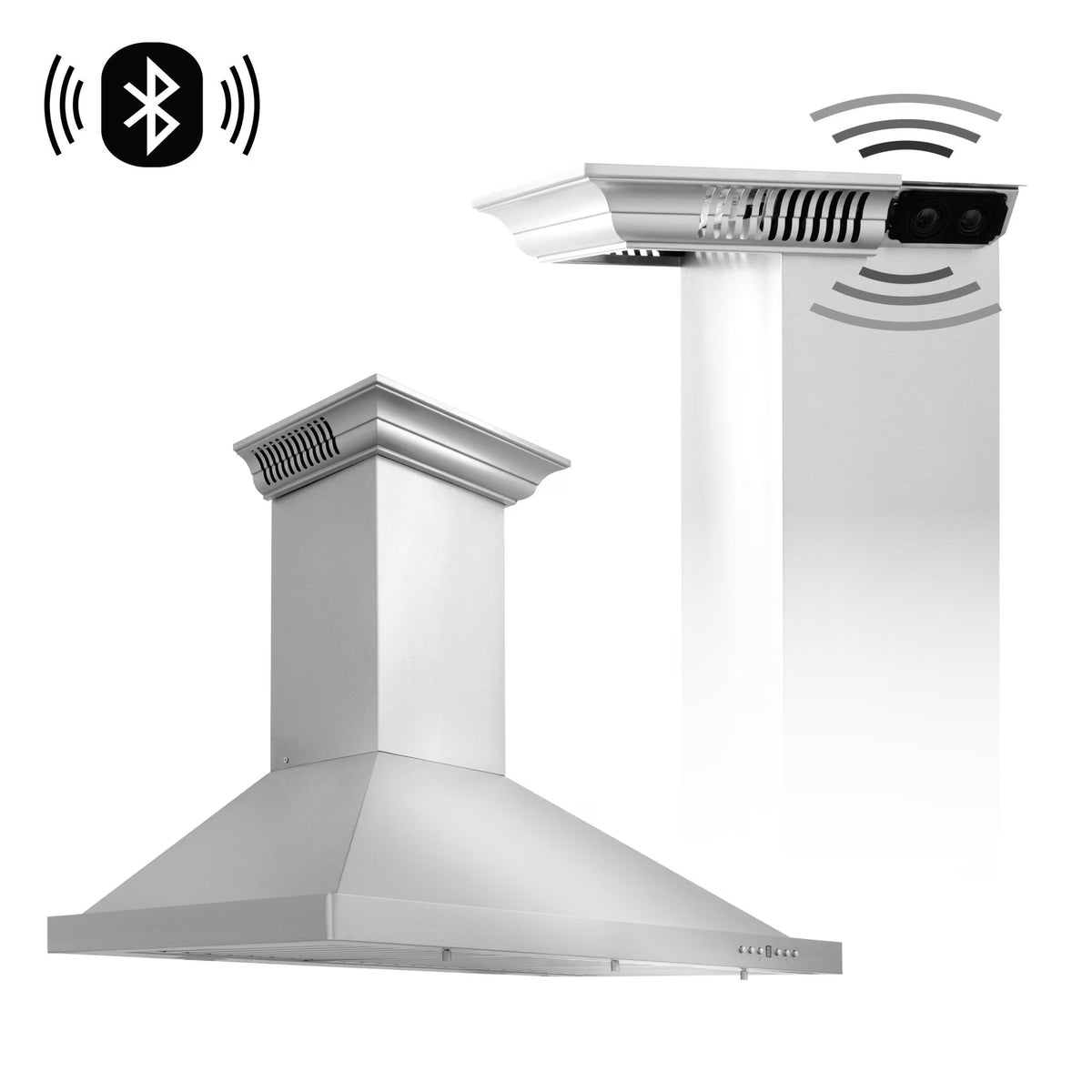 ZLINE 36 in. Wall Mount Range Hood in Stainless Steel with Crown Molding (KBCRN-36)