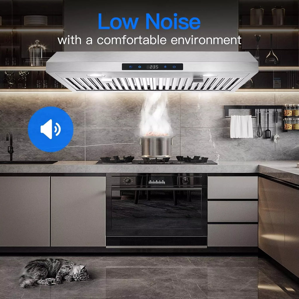 Range Hood 30 Inch Under Cabinet,Ductless Range Hoods with Touch Control,3-Venting Kitchen hood,Stainless Steel Vent Hood,Under Cabinet Range Hood 30 inch,Hood Vents for Kitchen 3 Speeds
