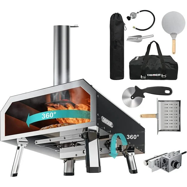Lilypelle 16�� Dual-Fuel Outdoor Pizza Oven, Portable