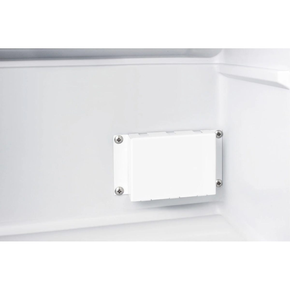 Compact manual defrost all-freezer with lock and probe hole