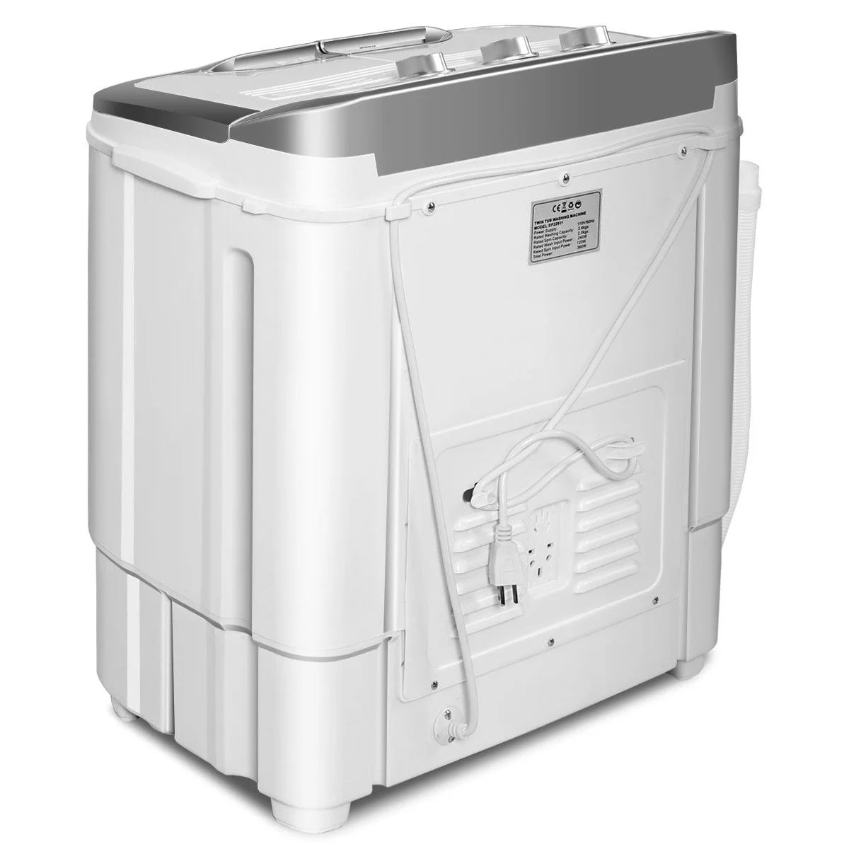 Gymax 8lbs Compact Mini Twin Tub Washing Machine Washer Spinner