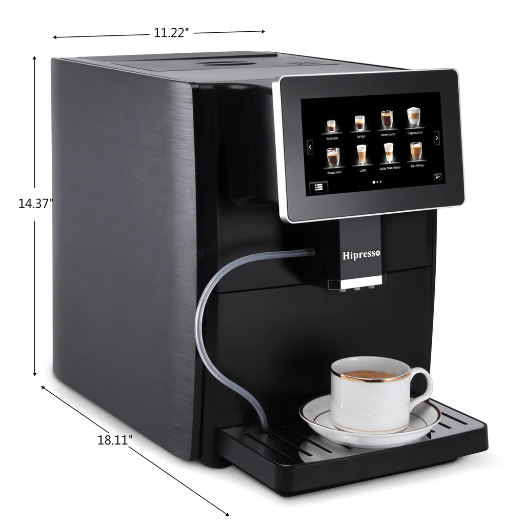 Hipresso CM-1001 Programmable Super-automatic Espresso Coffee Machine with Large 7 inches HD TFT Display