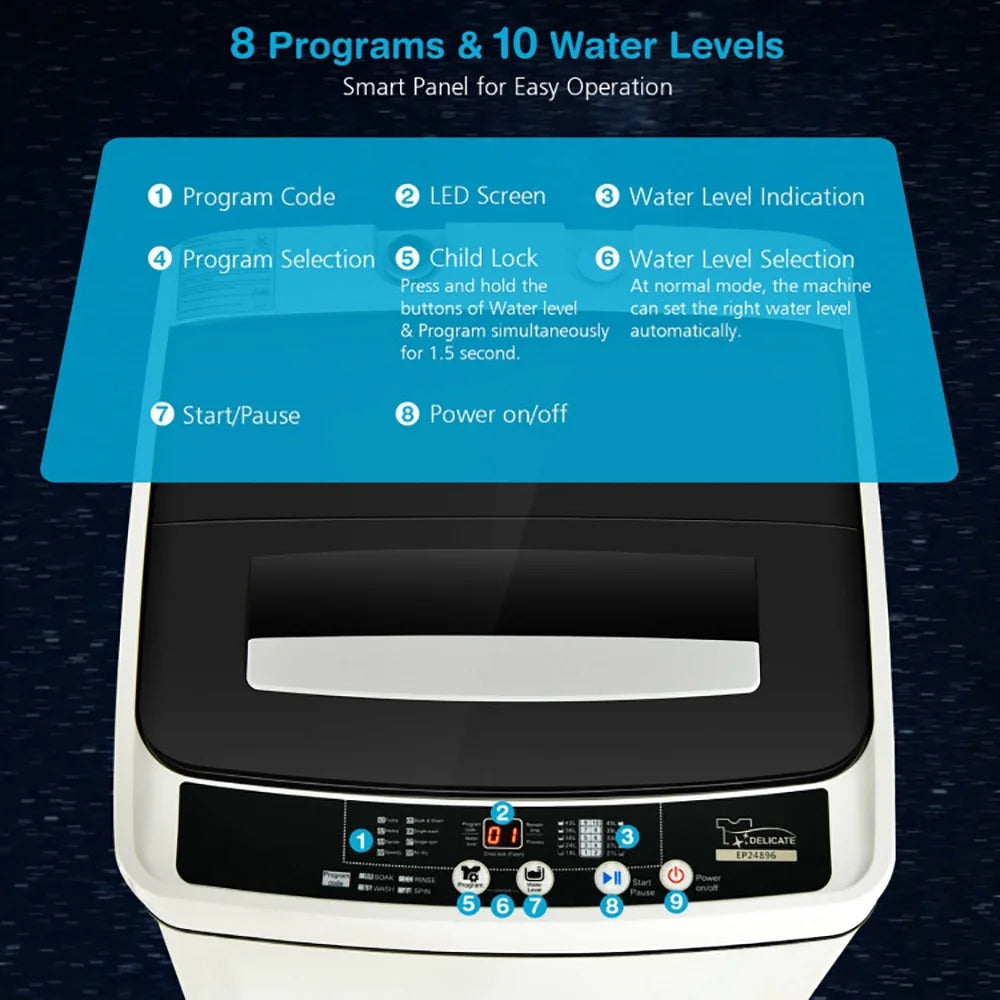 Kadyn 1.5 cu ft Full-Automatic Washing Machine with Stainless Steel Inner Barrel