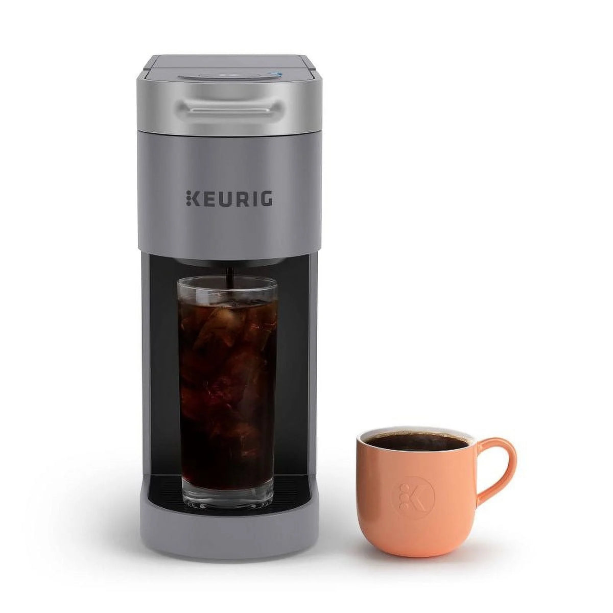 Restored Keurig KSK901AGY K-Slim + ICED Single Serve Coffee Maker, Hot & Cold Brewing, 3 Brew Sizes, 46oz Removable Reservoir, Gray (Refurbished)