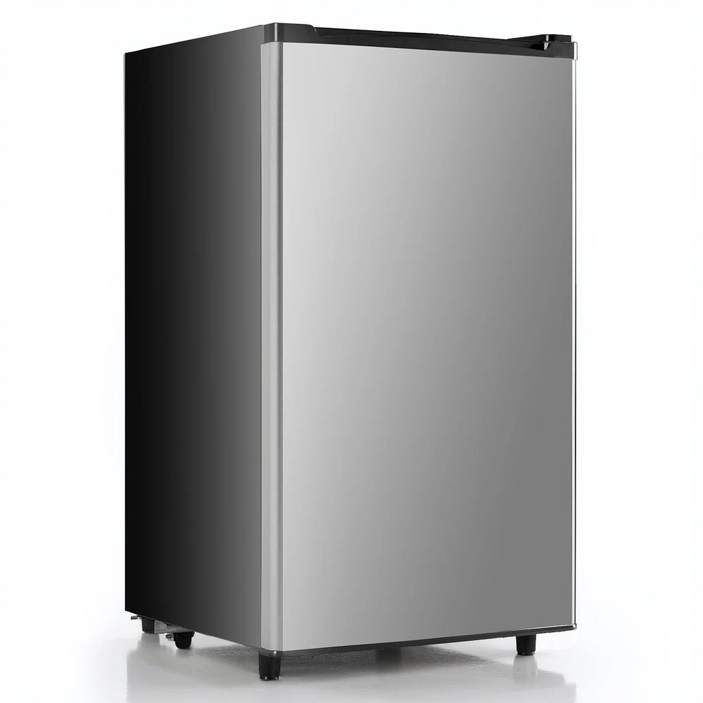 TINKLE WELL 3.2 Cu Ft Mini Fridge with Freezer, Compact Single Door Refrigerator, Energy Efficient, Low Noise, Adjustable Thermostat for Bedroom, Dorm, Office, silver