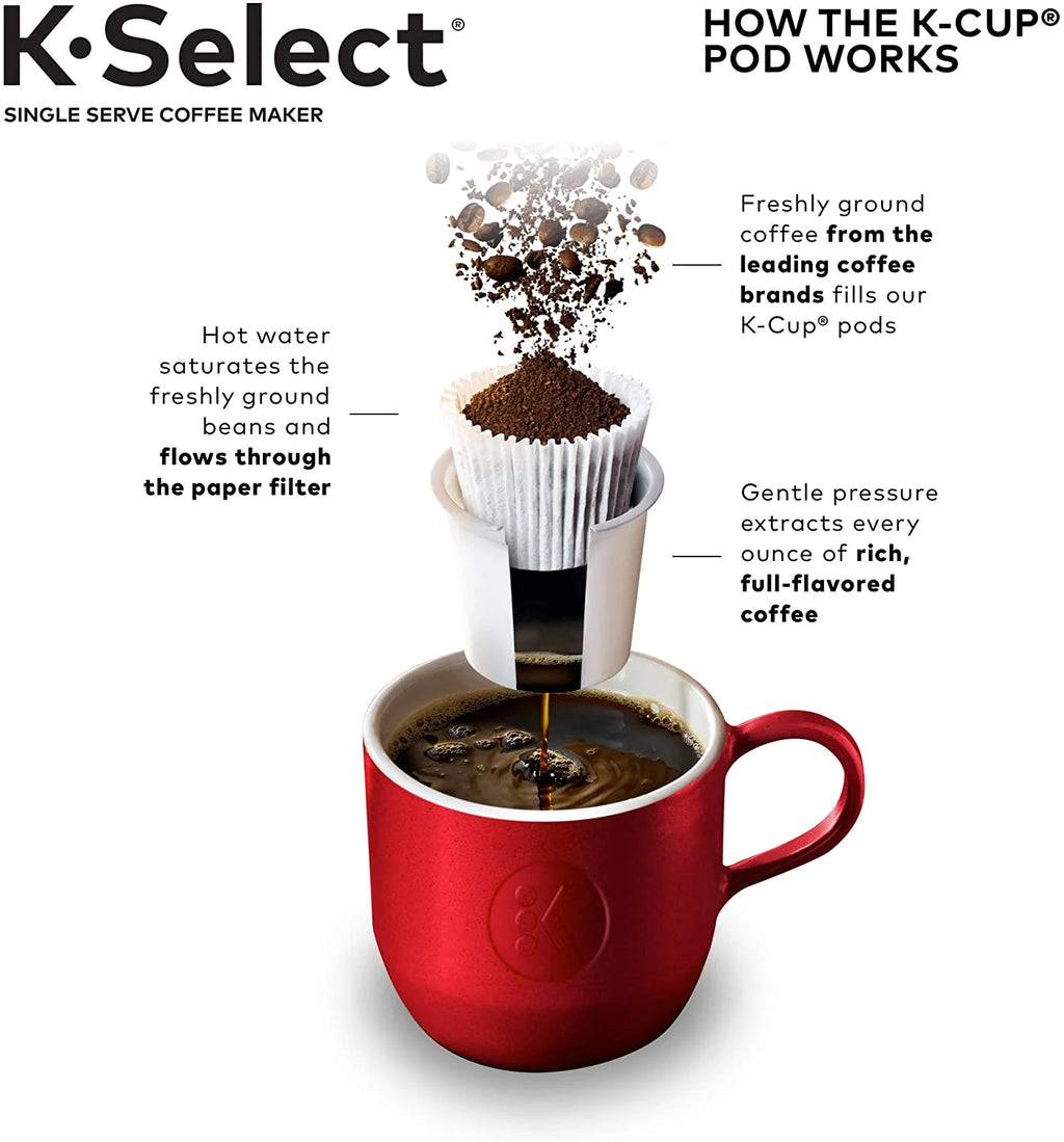 Keurig K-Select Coffee Maker, Single Serve K-Cup Pod Coffee Brewer, With Strength Control and Hot Water On Demand, Oasis
