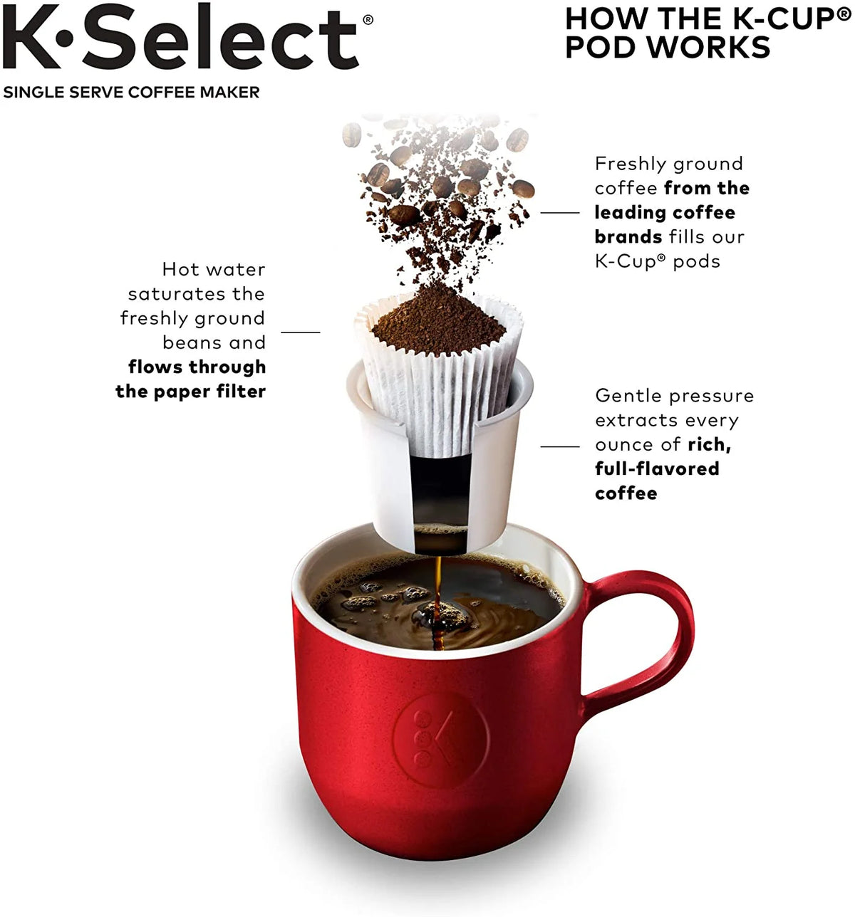 Keurig K-Select Coffee Maker, Single Serve K-Cup Pod Coffee Brewer, With Strength Control and Hot Water On Demand, Oasis