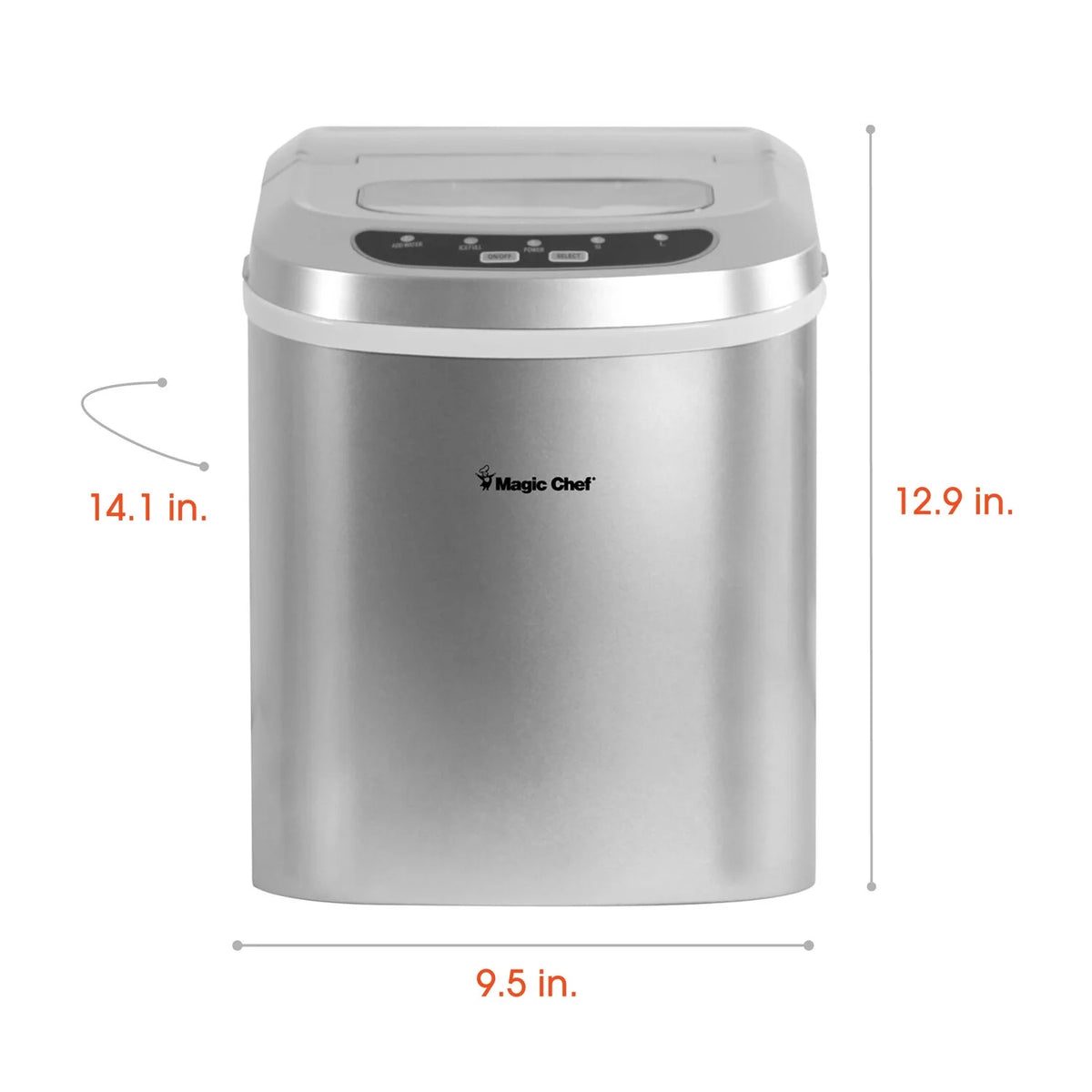 Magic Chef Brand - New Model MCIM22SV 27 lb. Capacity Portable Ice Maker (Silver) Bullet Ice Cubes