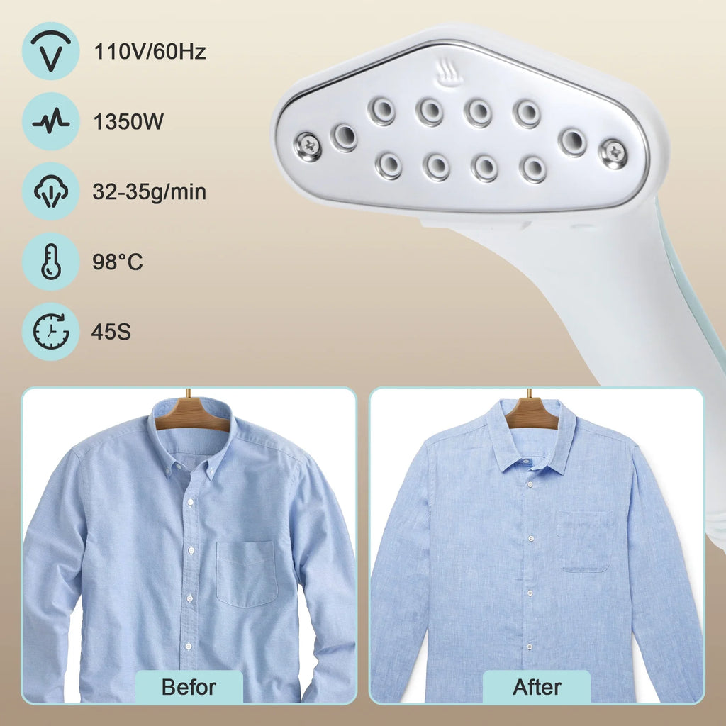 BEAMNOVA Standing Garment Steamer for Clothes, Professional for Home and Business Use Full-Size Clothing Steamer with Hanger & Ironing Board