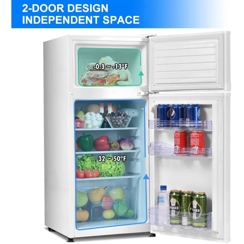 Kadyn Refrigerator,Fridge, Refrigerator with freezer, 2 Doors Cold-rolled Sheet Compact Refrigerator-White