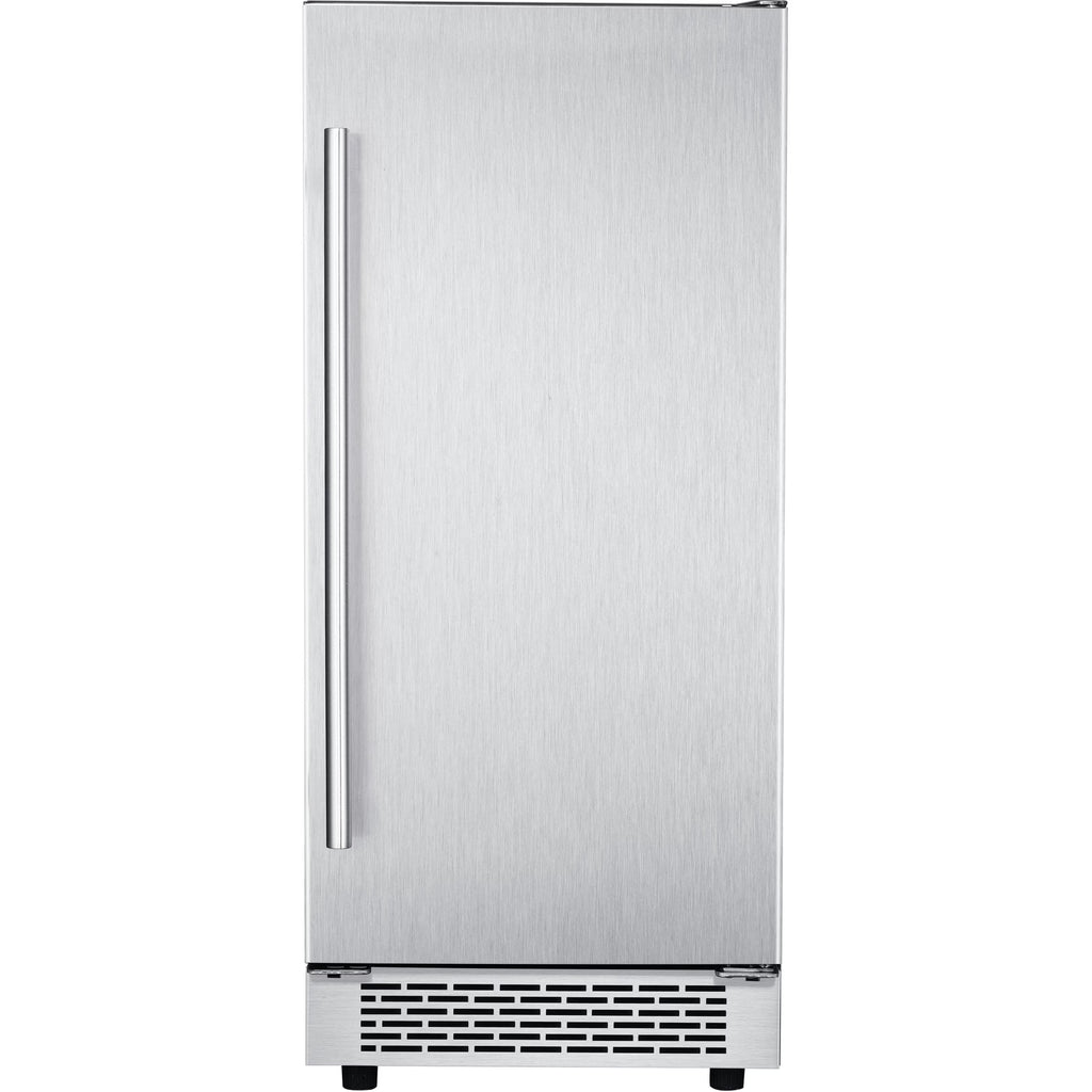 Hanover The Vault 15 In. Stainless Steel Undercounter Ice Maker with Reversible Door and Touch Controls