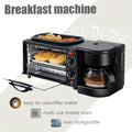 Nostalgia 3-in-1 Breakfast Station - Includes Coffee Maker, Toaster Oven, Oven, Non-Stick Fry Pan And 4-Slice Toaster - Multi-Function Breakfast Maker with Timer