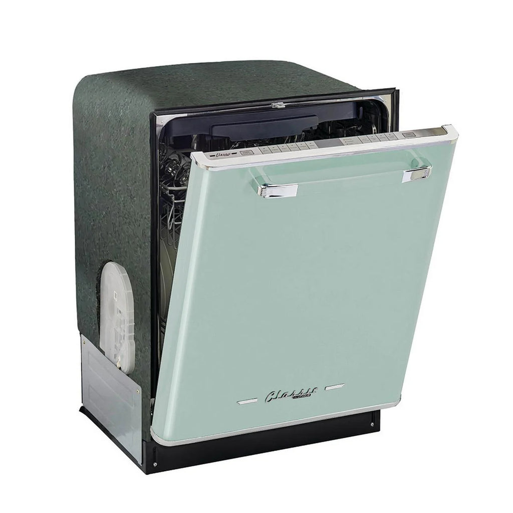 Unique Appliances Classic Retro 24" Built-in Dishwasher with Stainless Steel Tub and LED Lighting