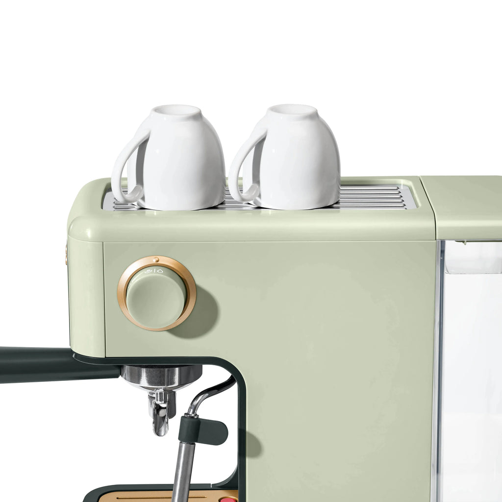 Beautiful Slim Espresso Machine with 20-Bar Pressure, Black Sesame by Drew Barrymore