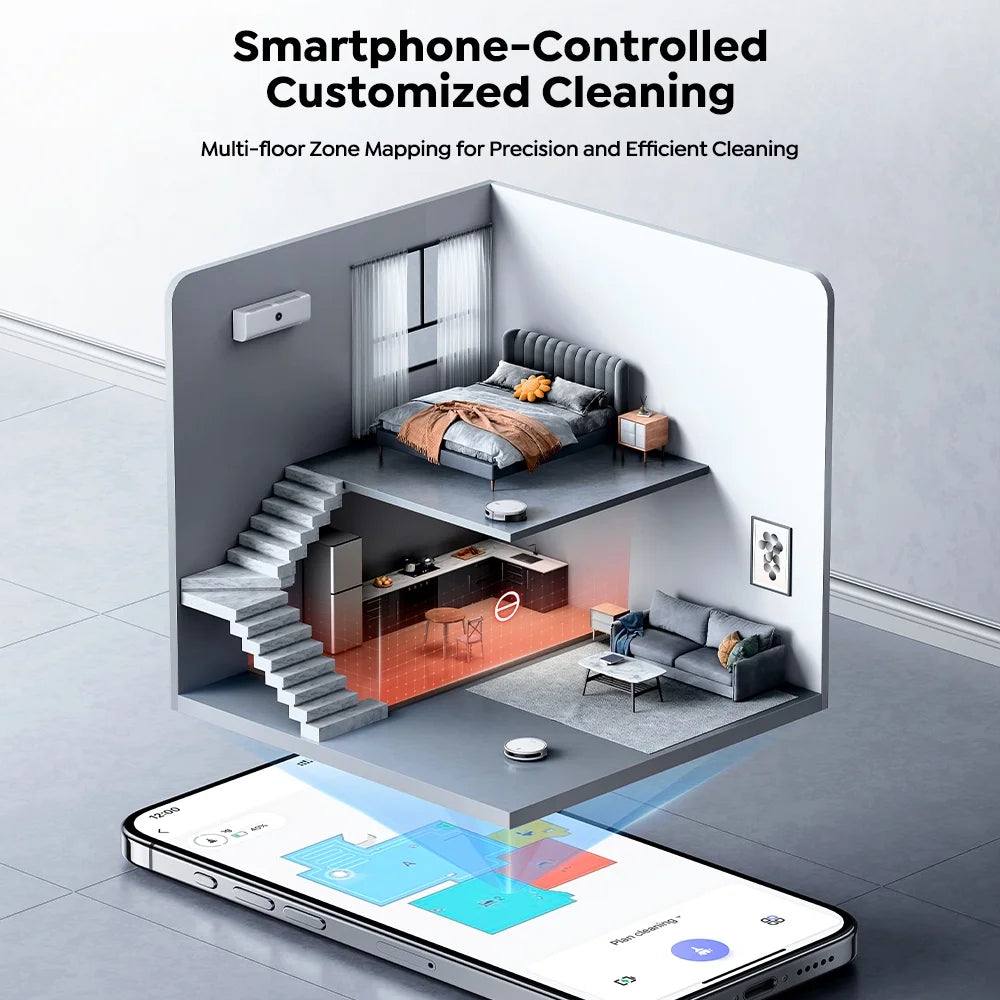 Laresar L10 Robot Vacuum Cleaner Lidar Navigation, 6500Pa 180Min Smart Robot Vacuum and Mop Combo, App/Alexa Control, for Carpet Pet Hair Hard Floor