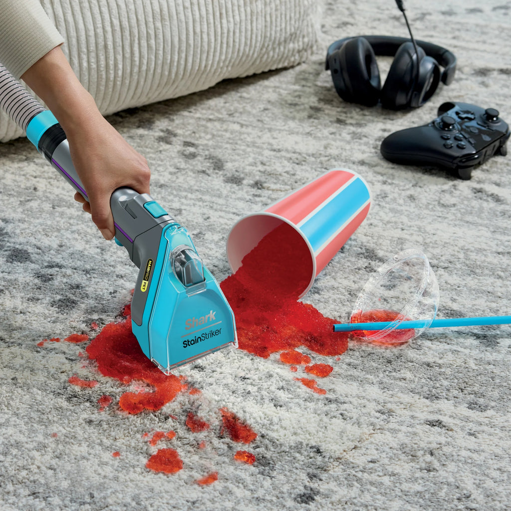 Shark StainStriker HairPro Carpet and Upholstery Cleaner, Portable with 3 Tools, 6oz Deep Clean Pro Formula and 12oz OXY Multiplier Formula, PX250 Dark Silver/Fuchsia