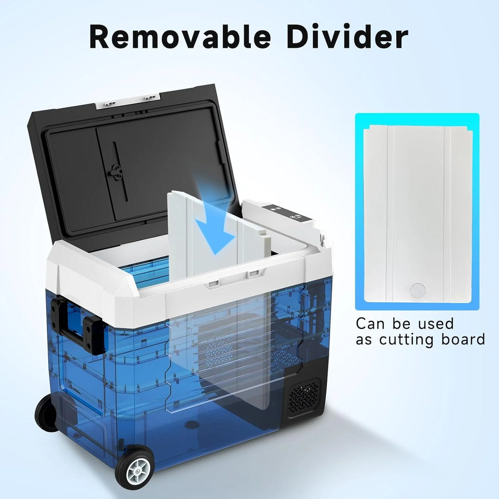 12 Volt Car Refrigerator, 37QT Portable Fridge Freezer(-4�H~68�H), Compressor Cooler 12/24V DC and 110~240 AC for Truck Van RV Camper SUV Travel Camping Road Trips