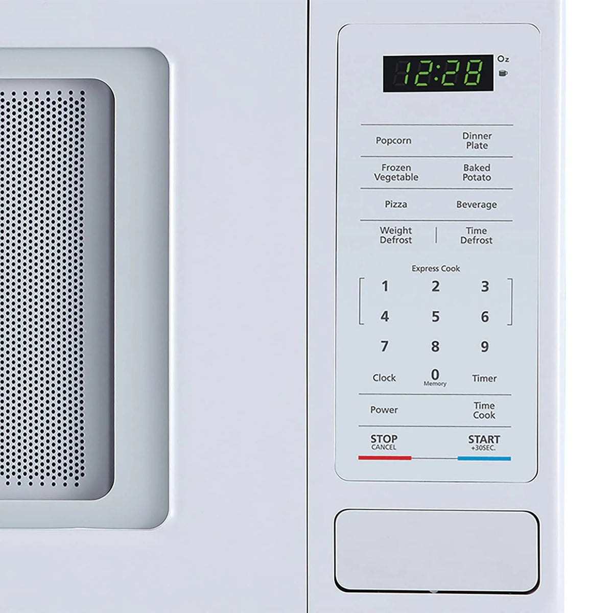 Open Box Magic Chef 0.9 Cubic Feet 900 Watt Stainless Microwave Oven, White