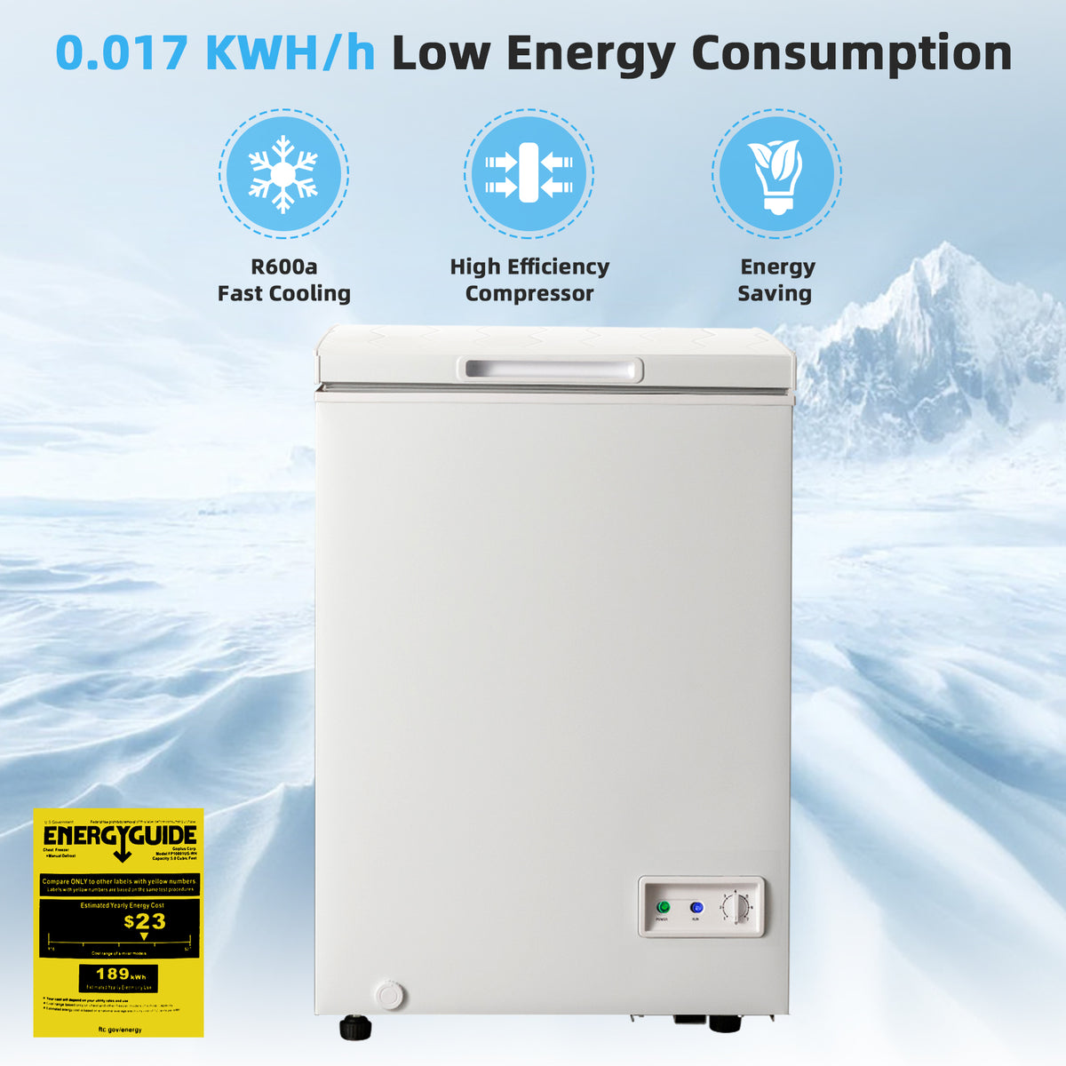 Giantex 3.5 Cu Ft Chest Freezer, Freestanding & Flip Top Chest Freezer w/ 7 Temperature Settings, emovable Sliding Basket Included, Compact Deep Chest Freezer