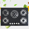 30"Gas Cooktop 5 Burners Gas Stove Cooktop NG Gas Stove Black for Kitchen