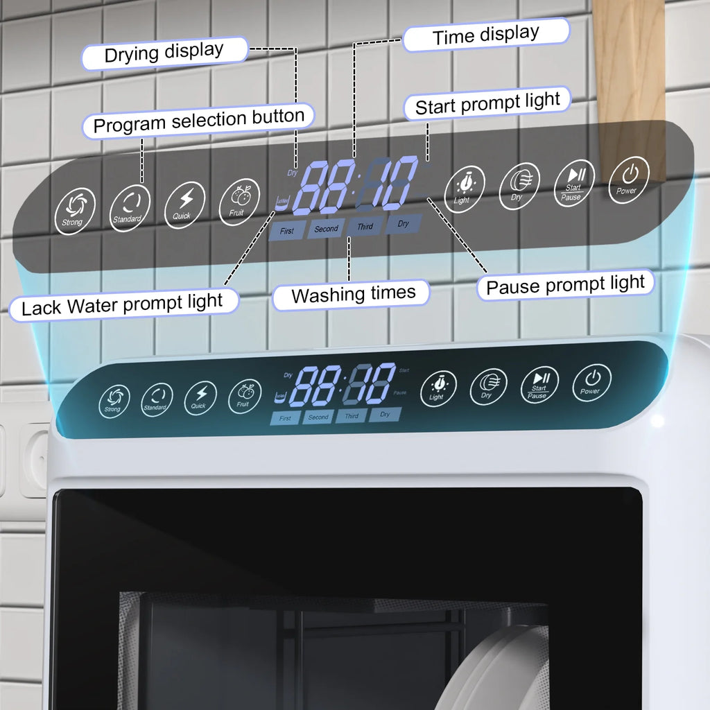 Leadrop Portable Countertop Dishwasher, 2-Tier Rack Mini Dishwasher with 5L Water Tank Multifunctional Dish washer with 5 Place Settings, 3-Spray Arm and Air-Dry Function