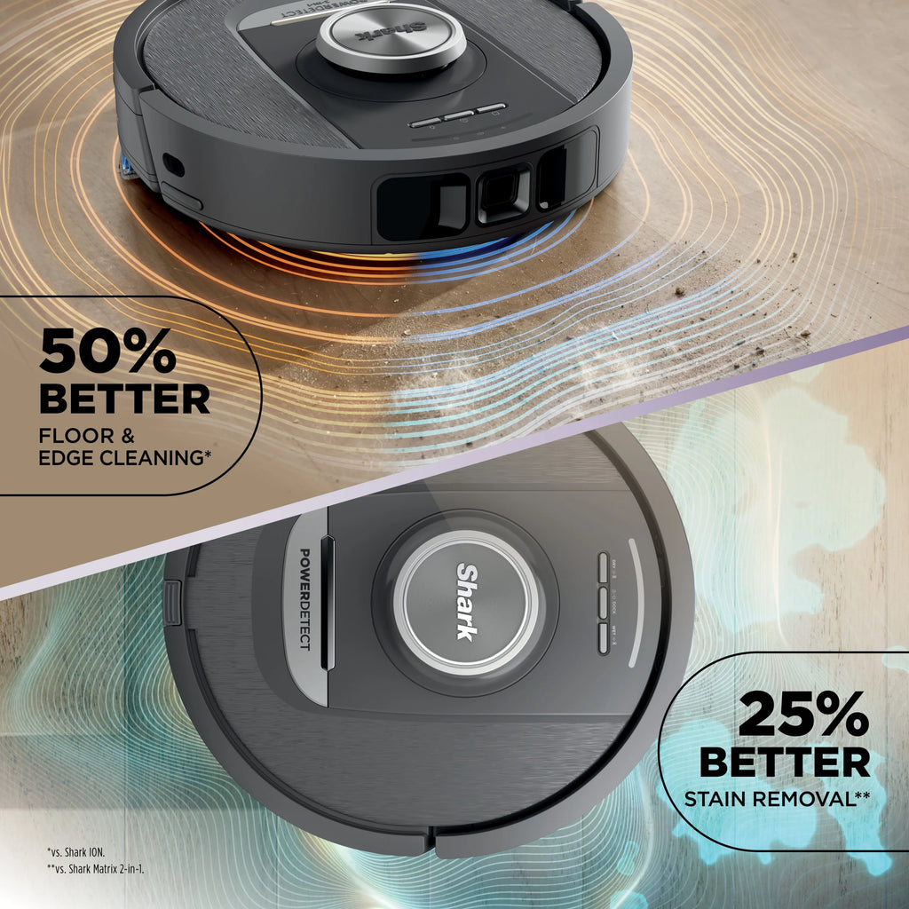Shark PowerDetect? NeverTouch? Robot Vacuum and Mop, Self-Empty & Self-Refill, Bagless, 60-Day Debris Capacity HEPA Base, 30-Day Capacity Refill Tank, Pad Dry, RV2820YE