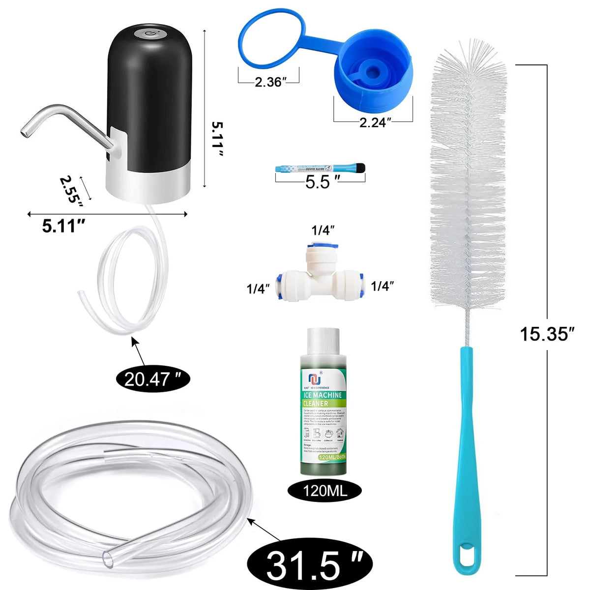 NUNET 3 in 1 Portable Ice Maker + Water Cooler Dispenser 5 Gallon with Child Safety Lock
