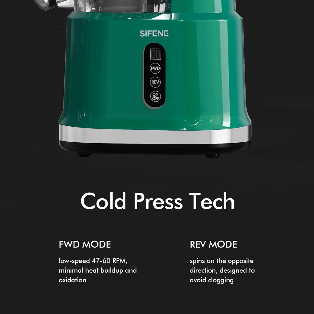 SIFENE 200W Cold Press Juicer Machine for Fruits and Vegetables, Masticating Juice Maker with 83mm Wide Chute, High Yield, Easy Clean, Gray