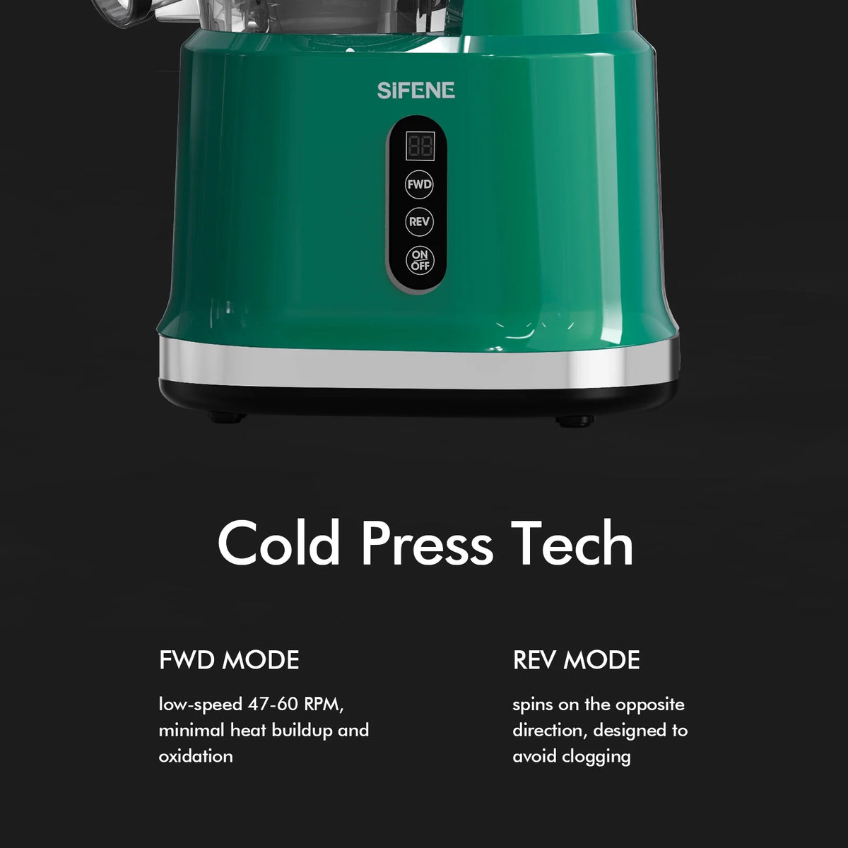 SIFENE 200W Cold Press Juicer Machine for Fruits and Vegetables, Masticating Juice Maker with 83mm Wide Chute, High Yield, Easy Clean, Gray