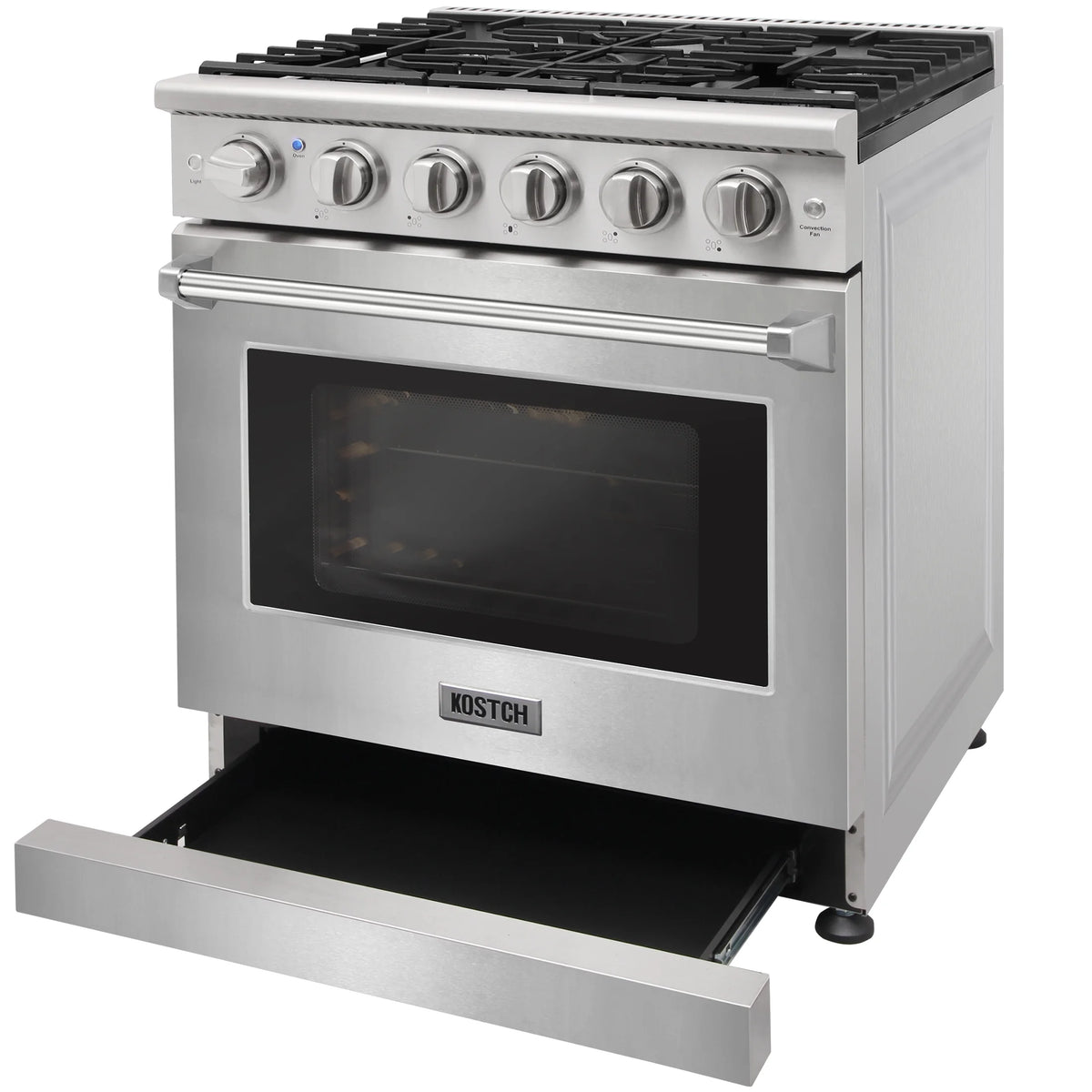 KOSTCH 30-in 5 burners 4.55-cu ft Convection Oven Freestanding Liquid Propane Gas Range ( Stainless steel )