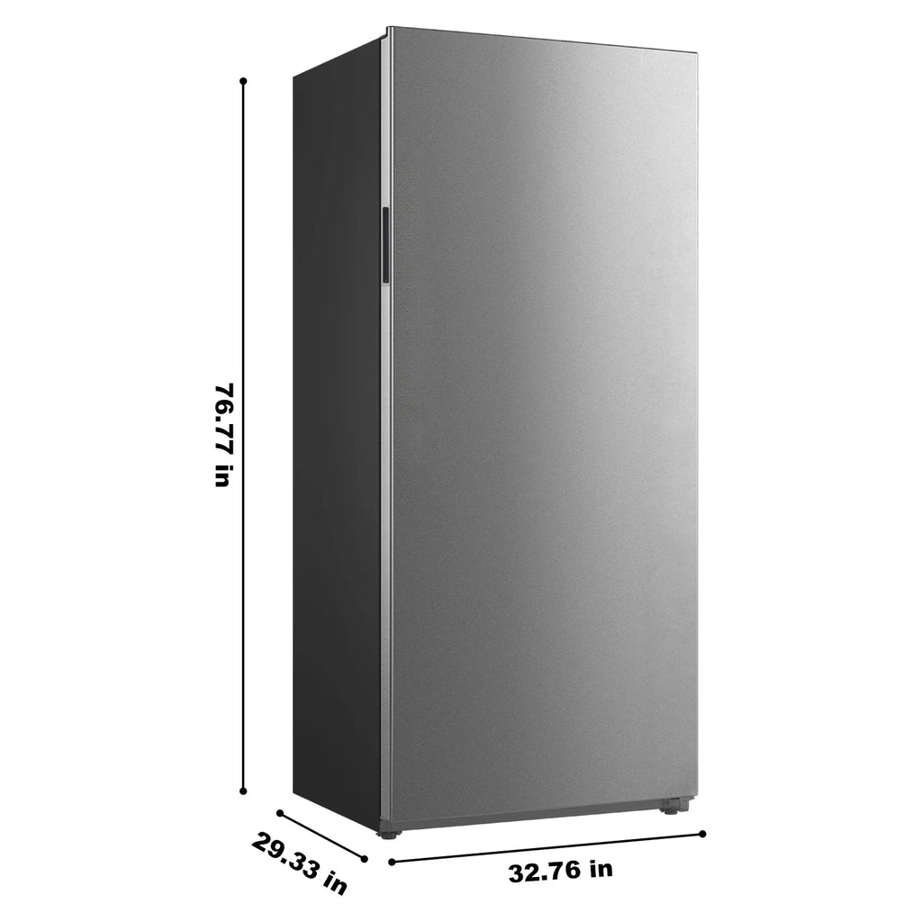 FORT�� 33 Inch Upright 21 Cu ft Freezer in Stainless Steel F21UFLESSS Left Door Fridge