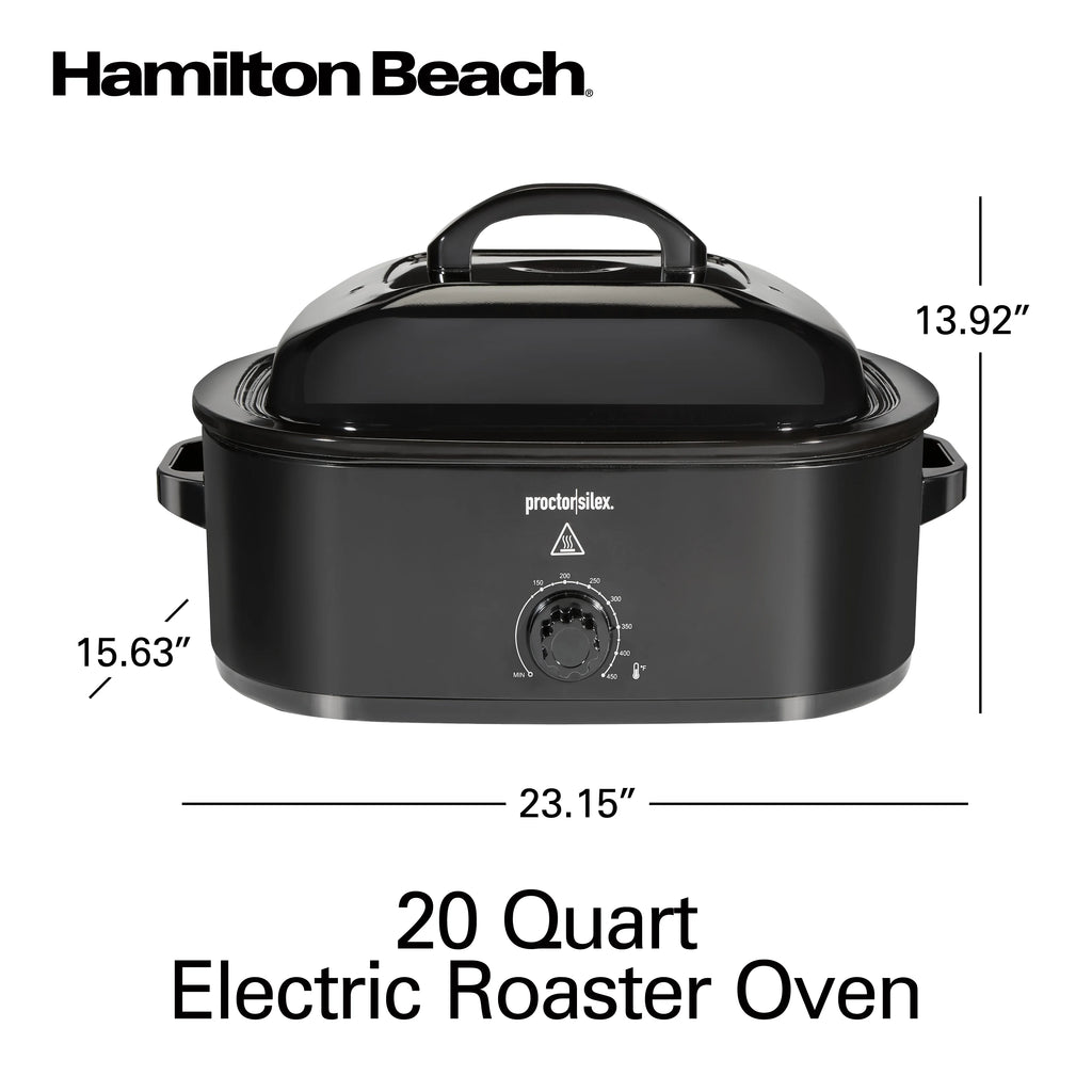 Hamilton Beach 20 Quart Electric Roaster Oven with Removable Pan, Black