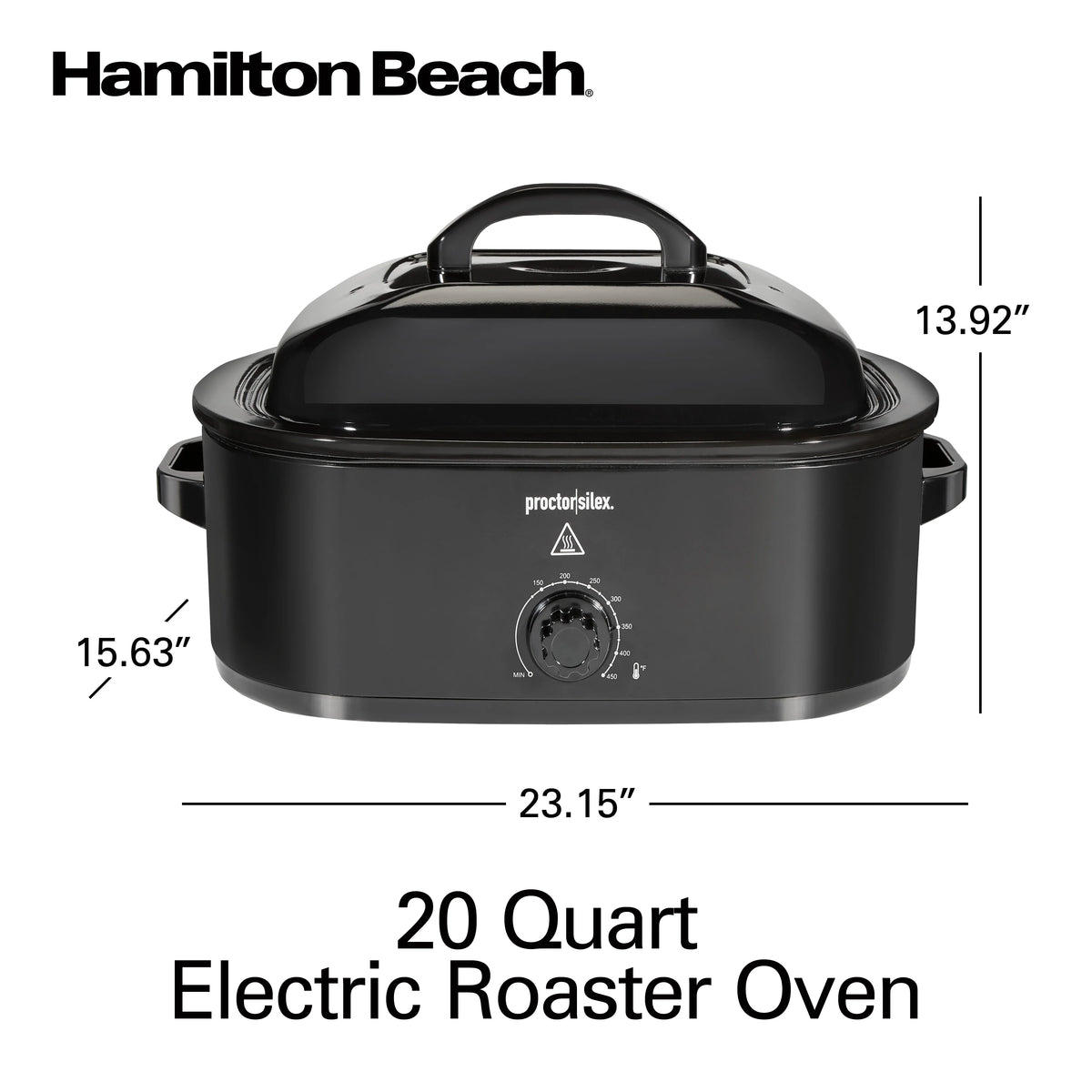Hamilton Beach 20 Quart Electric Roaster Oven with Removable Pan, Black