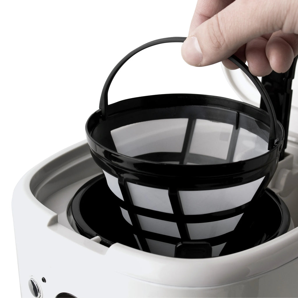 Haden 12 Cup Coffee Maker with 2 Slice Stainless Steel Bread Toaster, White