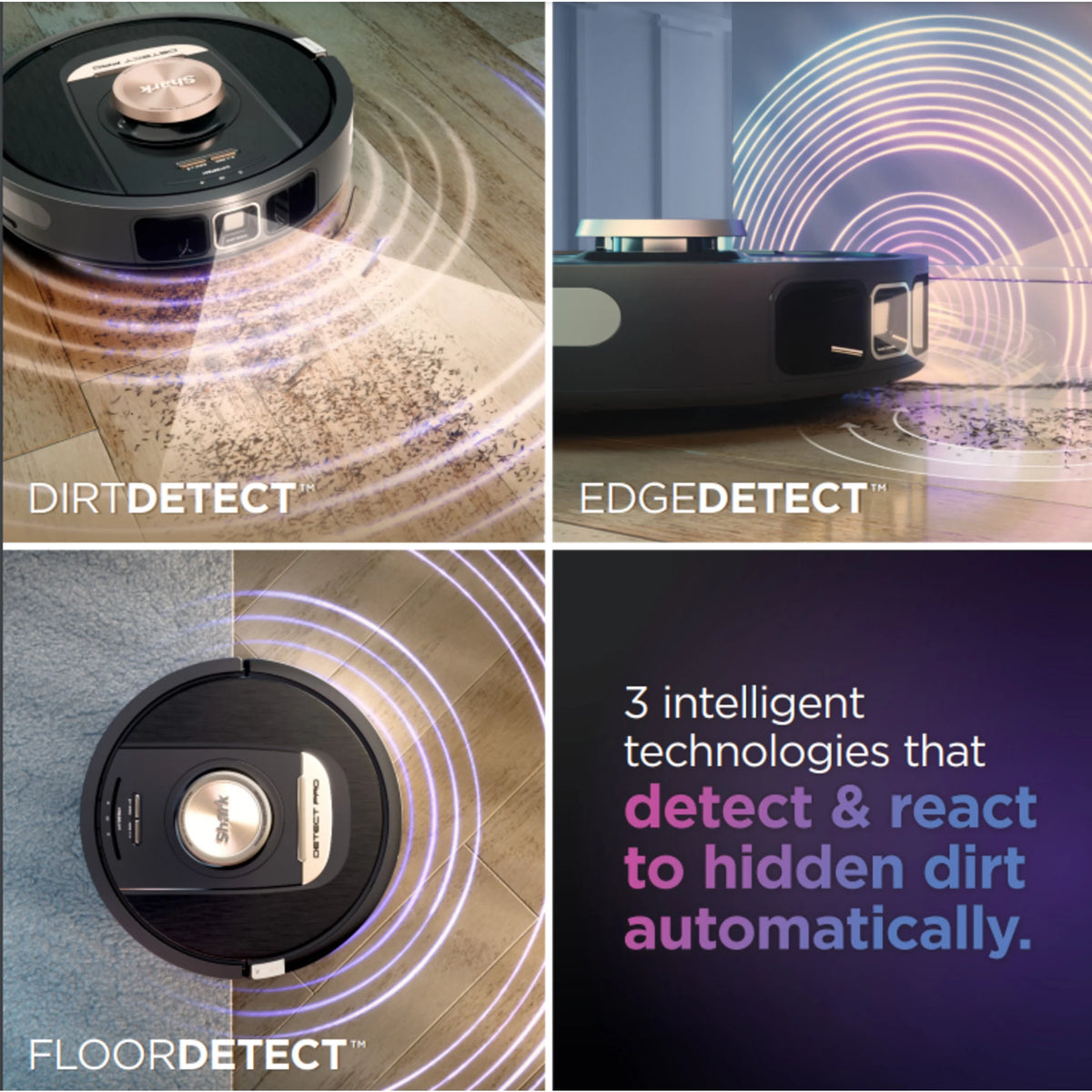 Shark PowerDetect? Self-Empty Robot Vacuum with NeverStuck & Detect Technologies, Auto Deep-Clean Carpets & Hardfloors, HEPA Bagless Base Neutralizes Odors, for Pet Hair, WiFi, RV2820AE
