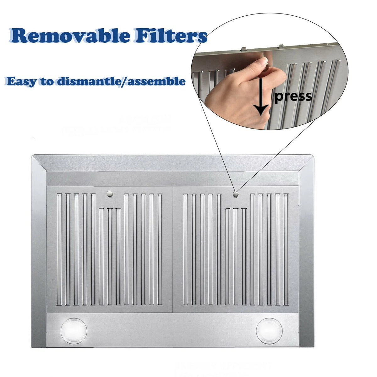 30 inch 760 CFM Wall Mount Range Hood Stainless Steel Stove Cook Vent LED Lights