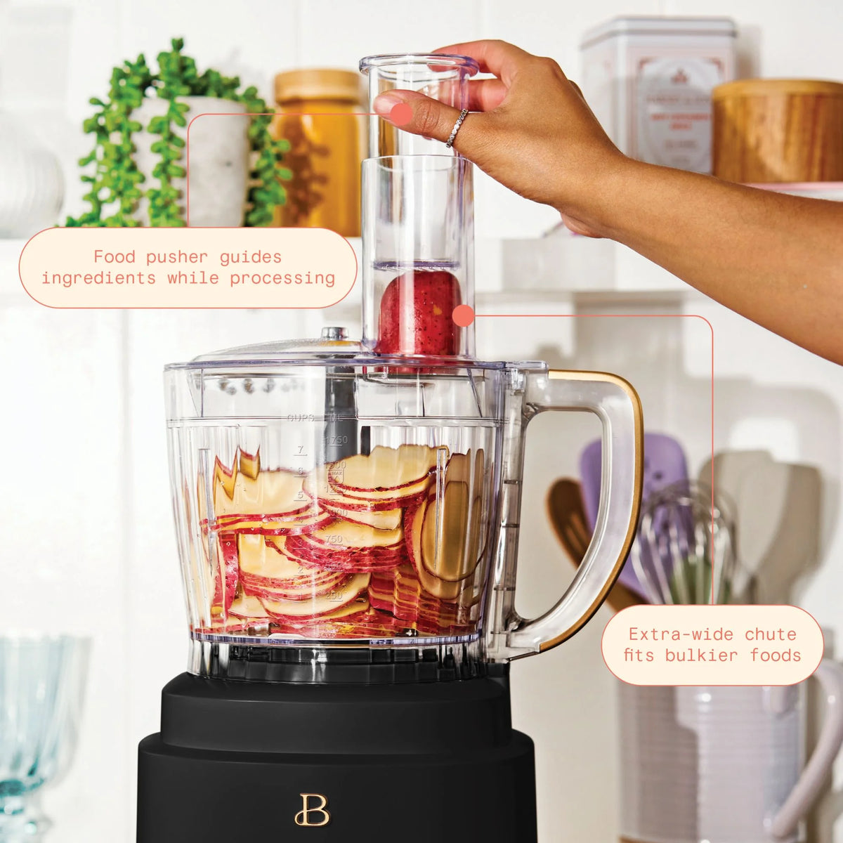 Beautiful 10-Cup Food Processor with Accessories, White Icing by Drew Barrymore