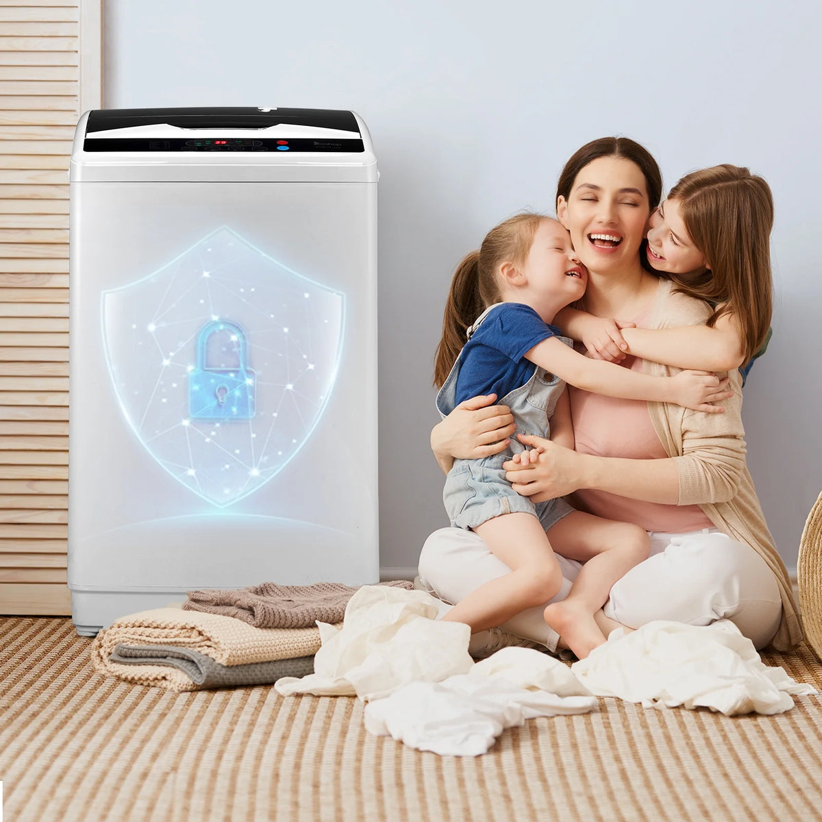 UbesGoo 15.6LBS Portable Washing Machine, Full-Automatic Electric Laundry Machine with Stainless Steel Drum,Compact Washer, Washer and Dryer Combo with Drain Pump for Apartment, Dorms, RV
