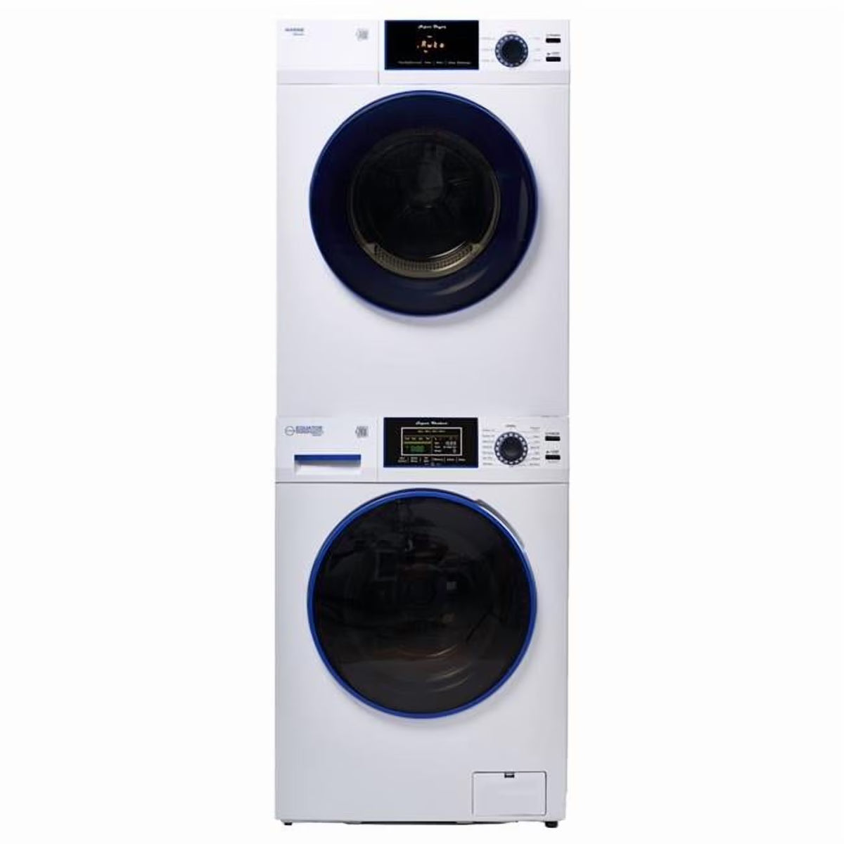 MARINE ANTI CORROSION Stackable Compact Washer 1.6cf+Sensor Dryer 3.1cf 110V