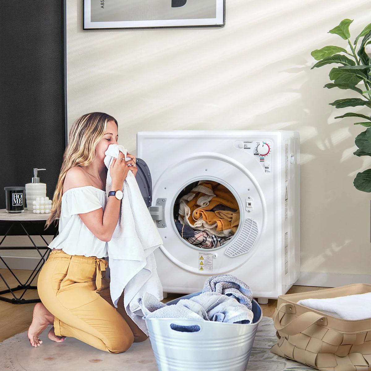 Costway 1500W Electric Tumble Compact Laundry Dryer Stainless Steel Tub 13.2 lbs