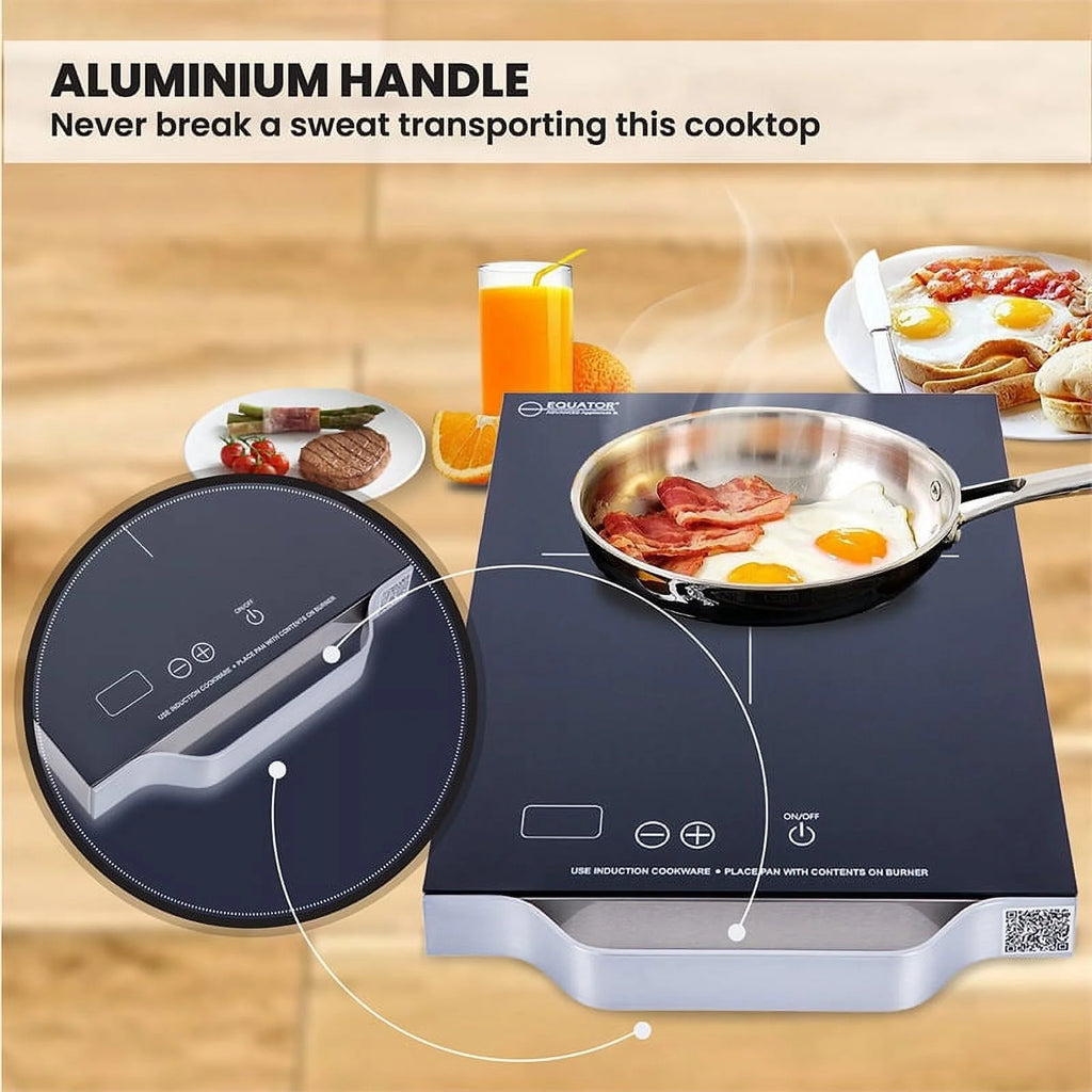 Equator 11inch Portable Single-Burner Induction Cooktop - with Handle in Black