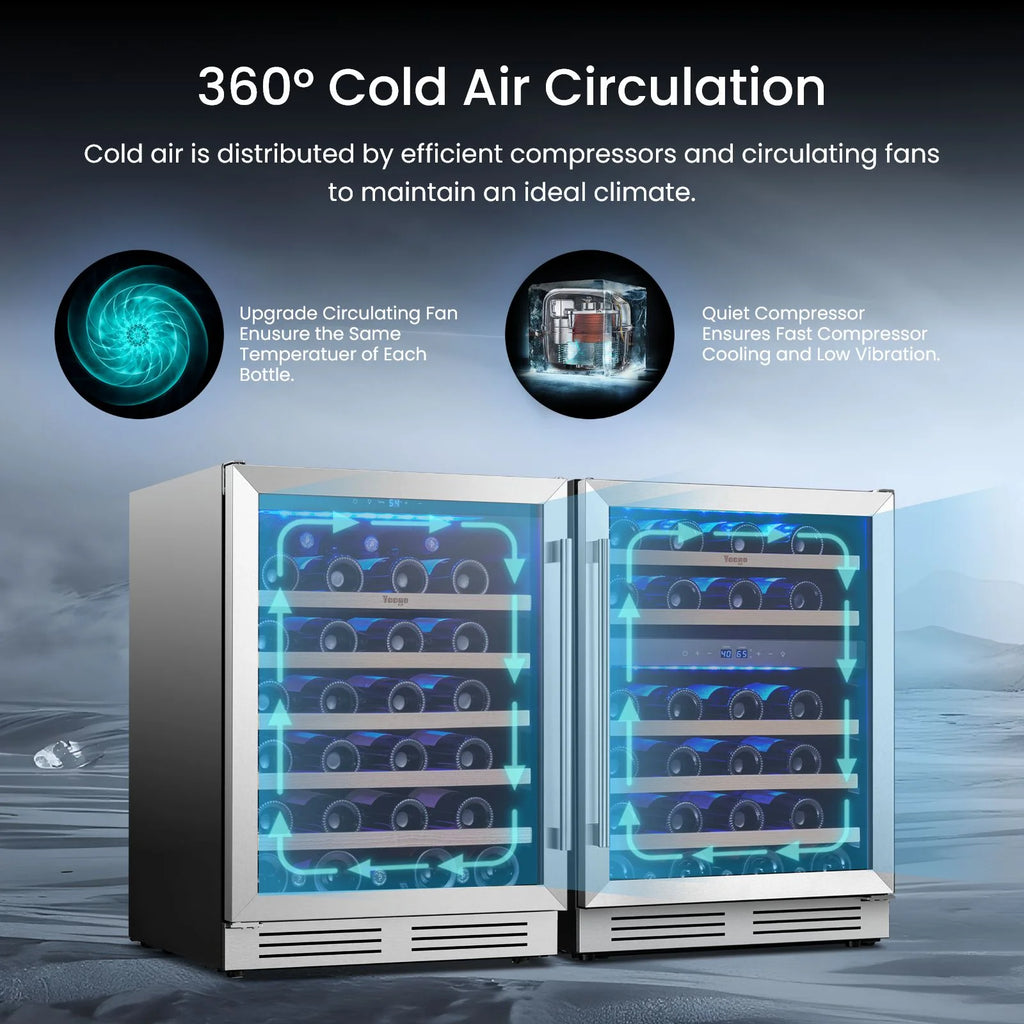 Yeego 30" Wine and Beverage Refrigerator,Two 15" Wine and Beverage Cooler Under Counter or Freestanding, Hold 33 Bottles and 80 Cans(Two Pack)